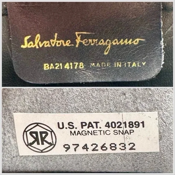 Salvatore Ferragamo Vara Ribbon Plate 2-WAY Bag 9.5 inch Brown Embossed Leather - Picture 15 of 15